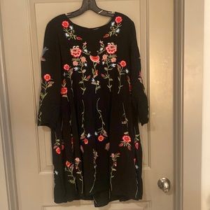Maeve embroidered swing dress